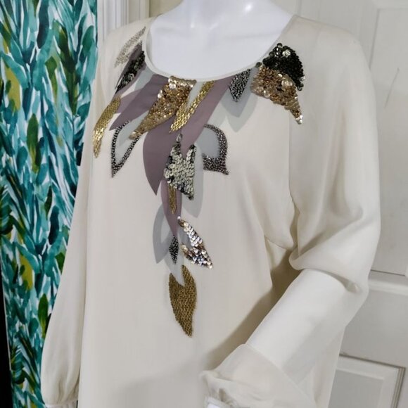 NWT Ted Baker Embellished Whimsy Weddingguest Above Knee Dress Cream Womens M - Picture 6 of 16